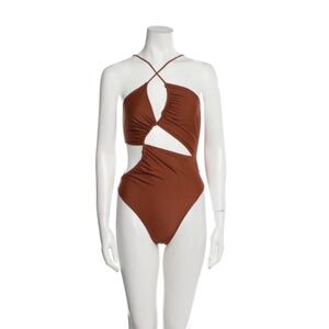 NWT MISHA Collection Ebony One Piece Swimsuit 6 Brown